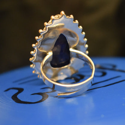 Ganesha Handicrafts, Expandable Teardrop Sapphire, Teardrop Sapphire, Women's Trending Sapphire, Womens New Model sapphire, New Modern Sapphire. 
