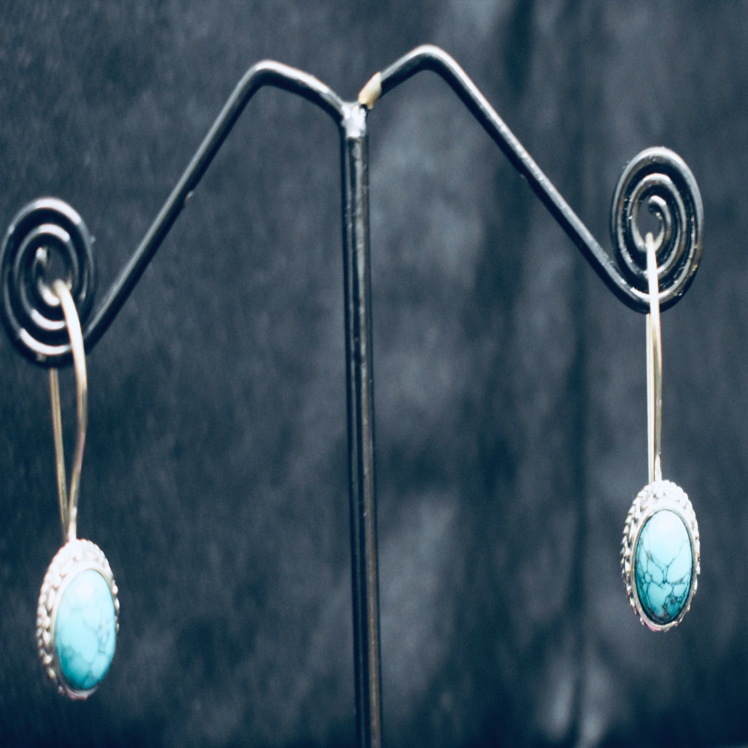 Ganesha Handicrafts, Fixed Latch Turquoise Earrings, Turquoise Earrings, Womens trending Earrings, New Model Womens Earrings, Women's Stylish Earrings.  