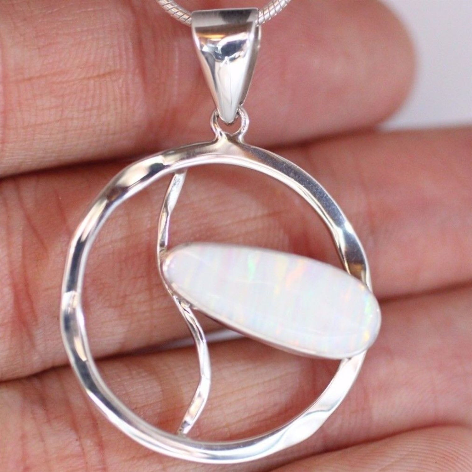 ganesha-handicrafts AAA Japanese Cultured Opal Pendant 925 Sterling Silver Necklace Jewellery, 925 Sterling Silver Necklace Jewellery, womens collections, jewllery, Silver Necklace Jewellery, Japanese Cultured Opal Pendant, Necklace Jewellery