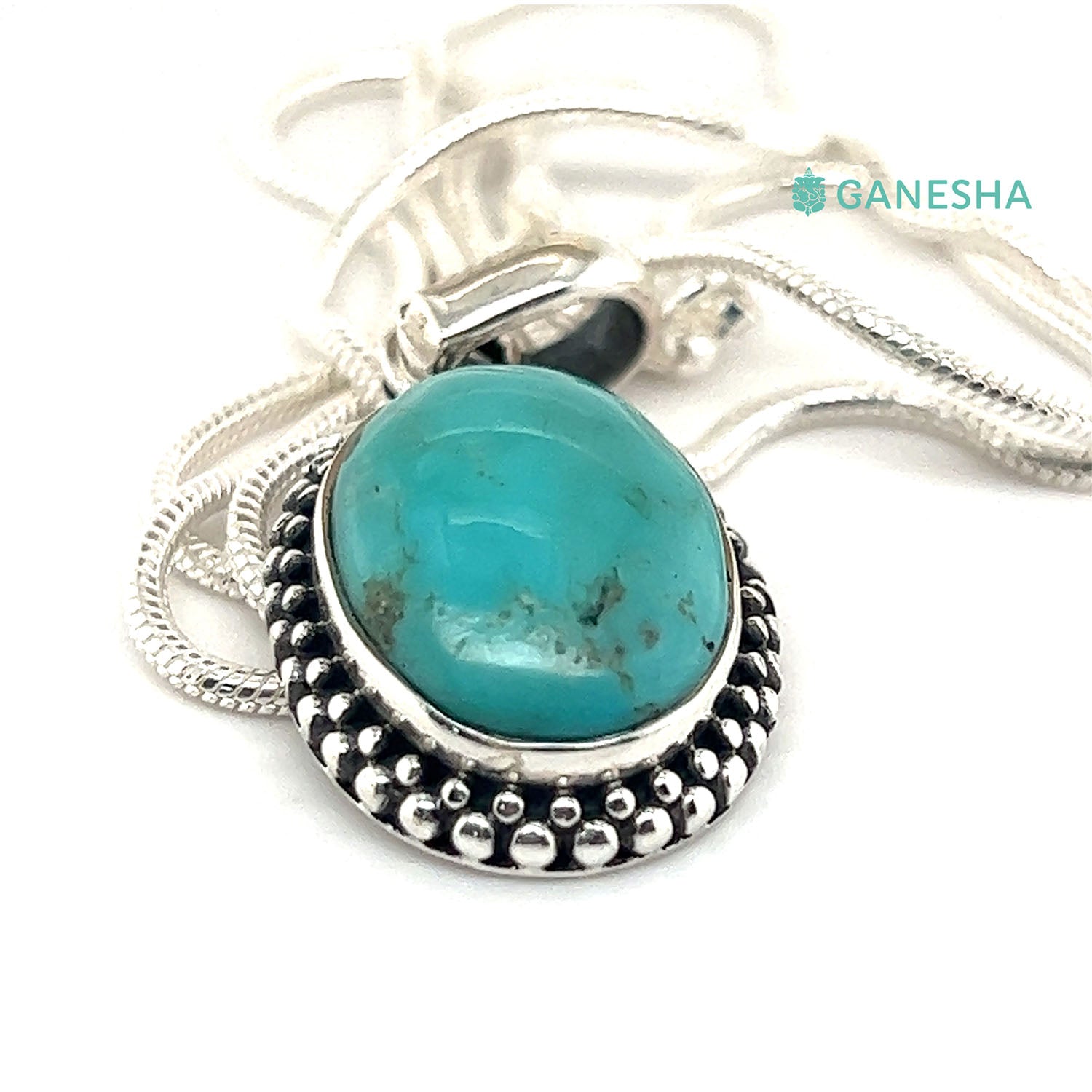 Ganesha - handigraft -Turquoise - Sterling-Silver-Jewellery-Gift-Set-With-free-Chain