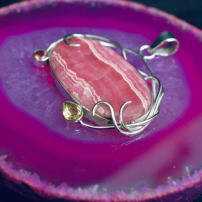Ganesha Handicrafts, Rhodonite Pendant, Womens Trending Pendant, New Model Pendant, Womens New Modern Pendant, Fashion for Women's Stylish Pendant.