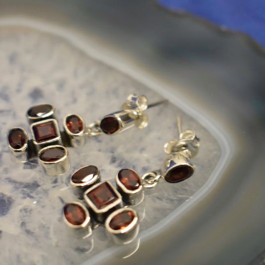 Ganesha Handicrafts, Garnet Cross Studs, Cross Studs, Womens New Modern Stud, New Trending Womens Studs, Womens Modern Studs, Fashion for Womens Studs. 