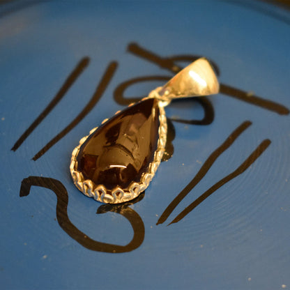 Ganesha Handicrafts Garnet Tear Drop Pendant, Pendant, Drop Pendant, Tear Drop Pendant, Garnet Tear Pendant, Garnet Drop Pendant, Brown Pendant