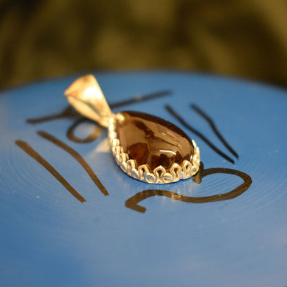 Ganesha Handicrafts Garnet Tear Drop Pendant, Pendant, Drop Pendant, Tear Drop Pendant, Garnet Tear Pendant, Garnet Drop Pendant, Brown Pendant
