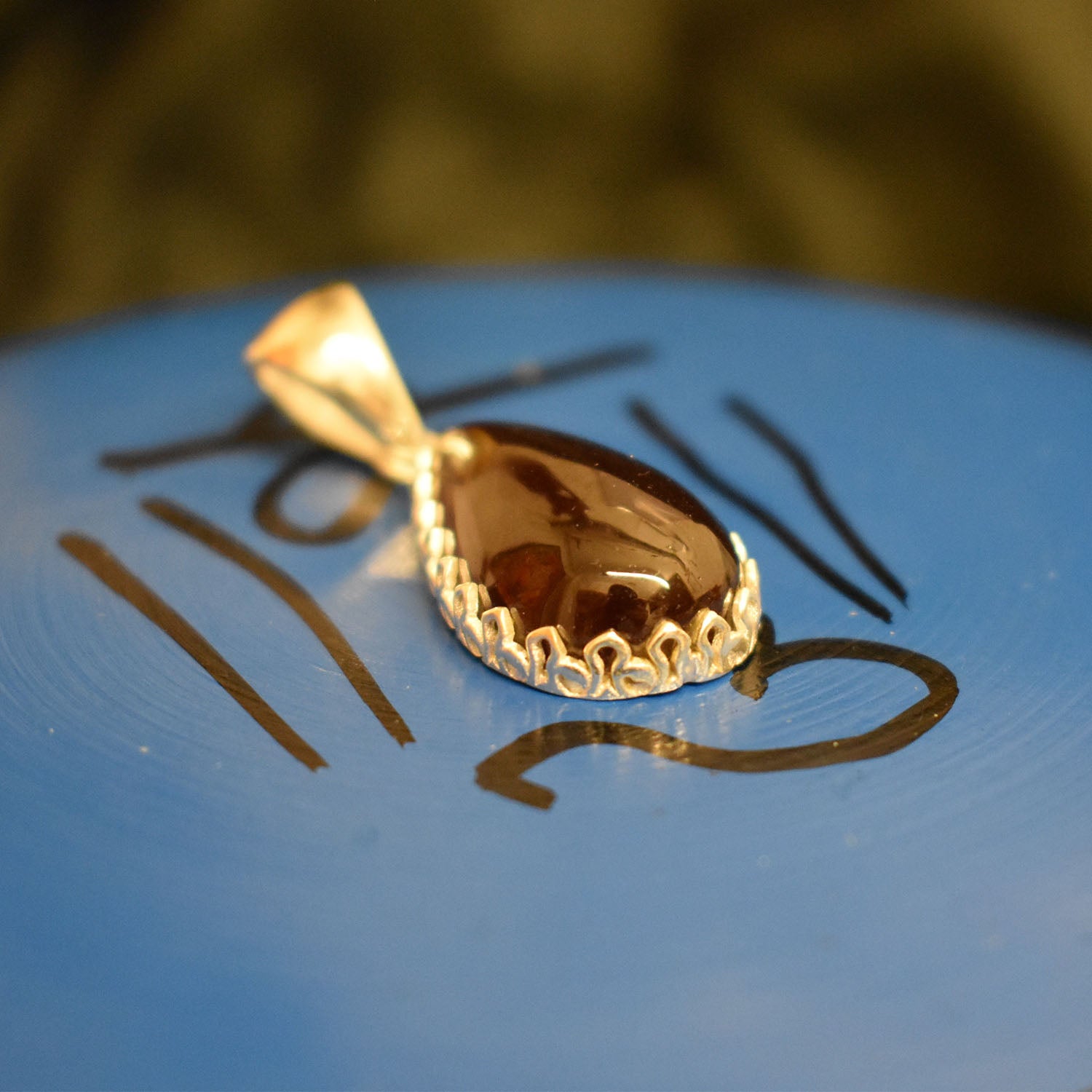 Ganesha Handicrafts Garnet Tear Drop Pendant, Pendant, Drop Pendant, Tear Drop Pendant, Garnet Tear Pendant, Garnet Drop Pendant, Brown Pendant