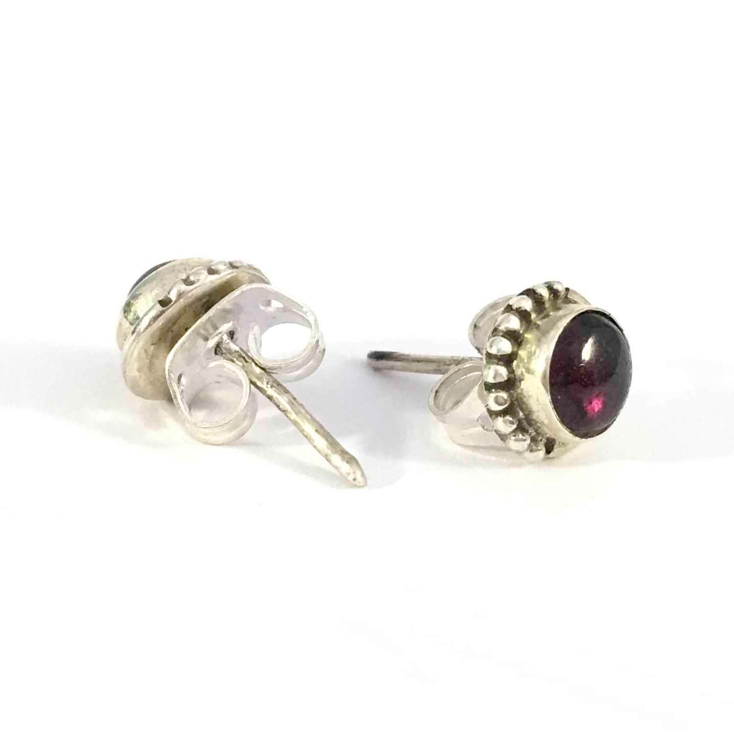 Ganesha Handicrafts, Garnet Unisex Stud Earrings | 925 Sterling Silver, 925-Silver Unisex Earring, Womens New Trending Stud Earrings, New Modern Earring Collection, Womens Fashion Stud Earrings, Garnet Stud, Garnet Unisex Earring, Sterling Silver Earring.