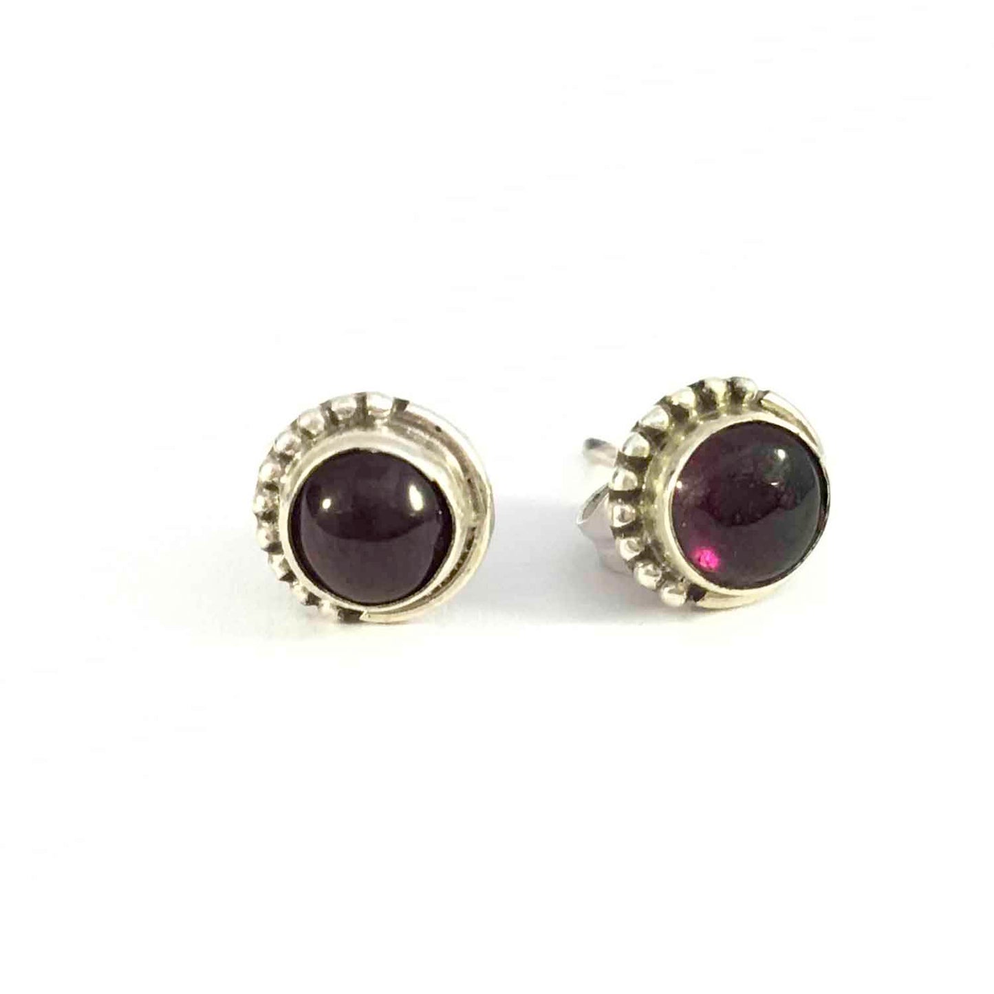 Ganesha Handicrafts, Garnet Unisex Stud Earrings | 925 Sterling Silver, 925-Silver Unisex Earring, Womens New Trending Stud Earrings, New Modern Earring Collection, Womens Fashion Stud Earrings, Garnet Stud, Garnet Unisex Earring, Sterling Silver Earring.