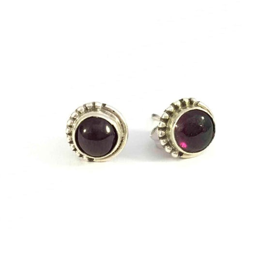 Ganesha Handicrafts, Garnet Unisex Stud Earrings | 925 Sterling Silver, 925-Silver Unisex Earring, Womens New Trending Stud Earrings, New Modern Earring Collection, Womens Fashion Stud Earrings, Garnet Stud, Garnet Unisex Earring, Sterling Silver Earring.