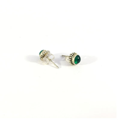 Ganesha Handicrafts Green Onyx Unisex Stud Earring 925 Sterling Silver, Sterling Silver, Unisex Stud, Earring, Onyx earrings, Green Silver Earring, Green Stud