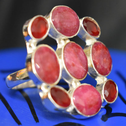 Ganesha Handicraft, Handcrafted Rough Ruby Ring, Ruby Rough Ring, Ruby Ring, Women's trending Ring, New Model Womens Ring, Women's new Modern Ring.  