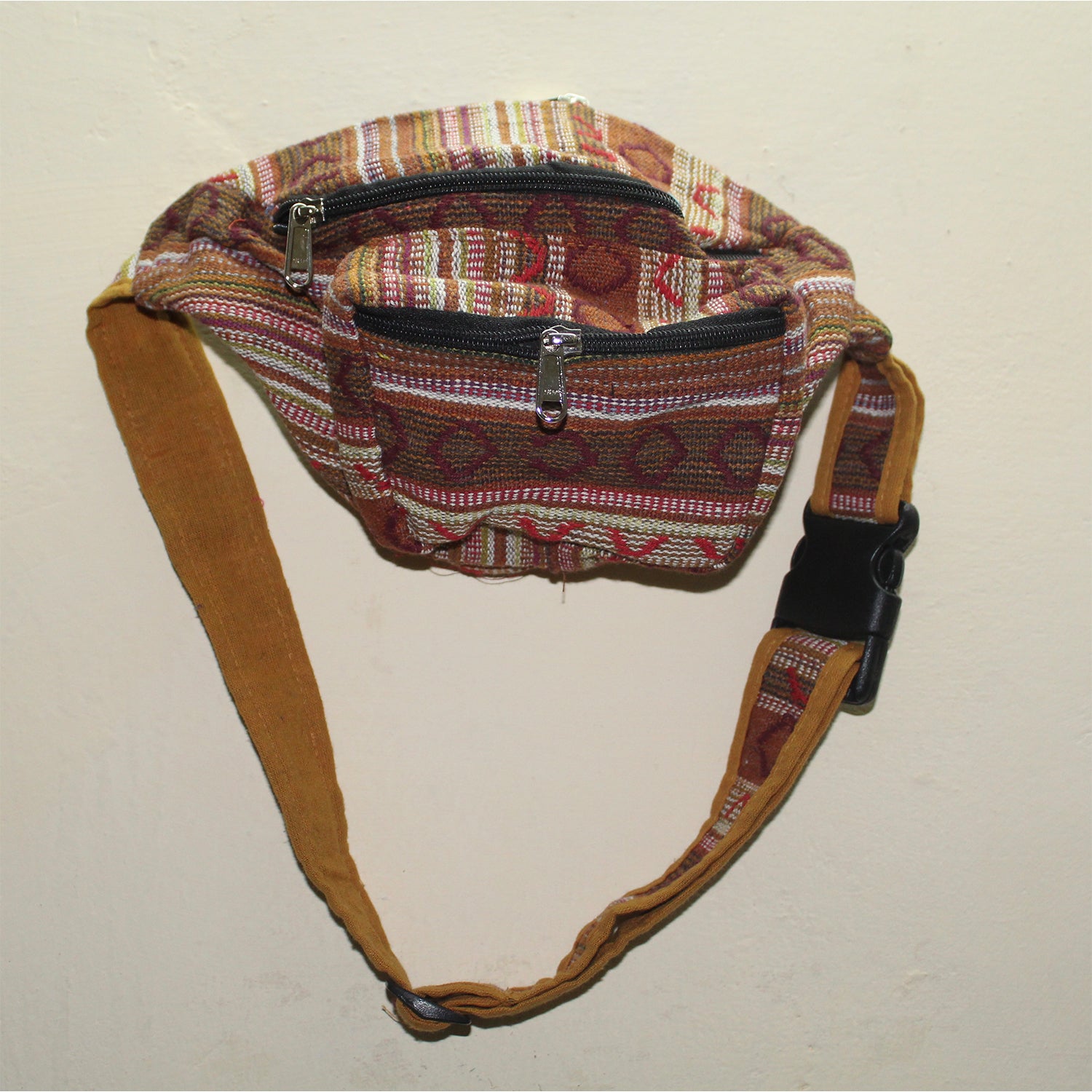 Ganesha Handicrafts Handmade Multicolored Knitted Ethnic Design Waist Bag, Waist Bag, Design Waist Bag, Ethnic Design Waist Bag, Handmade Waist Bag, Handmade Ethnic Design Waist Bag