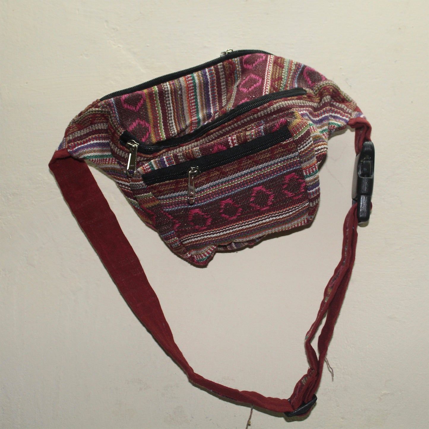 Ganesha Handicrafts Handmade Multicolored Knitted Ethnic Design Waist Bag, Waist Bag, Design Waist Bag, Ethnic Design Waist Bag, Handmade Waist Bag, Handmade Ethnic Design Waist Bag