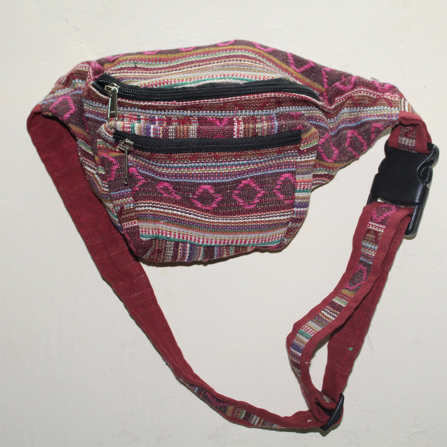 Ganesha Handicrafts Handmade Multicolored Knitted Ethnic Design Waist Bag, Waist Bag, Design Waist Bag, Ethnic Design Waist Bag, Handmade Waist Bag, Handmade Ethnic Design Waist Bag