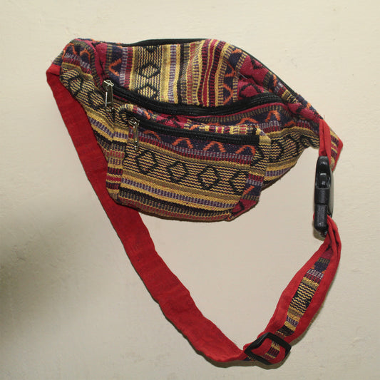 Ganesha Handicrafts Handmade Multicolored Knitted Ethnic Design Waist Bag, Waist Bag, Design Waist Bag, Ethnic Design Waist Bag, Handmade Waist Bag, Handmade Ethnic Design Waist Bag