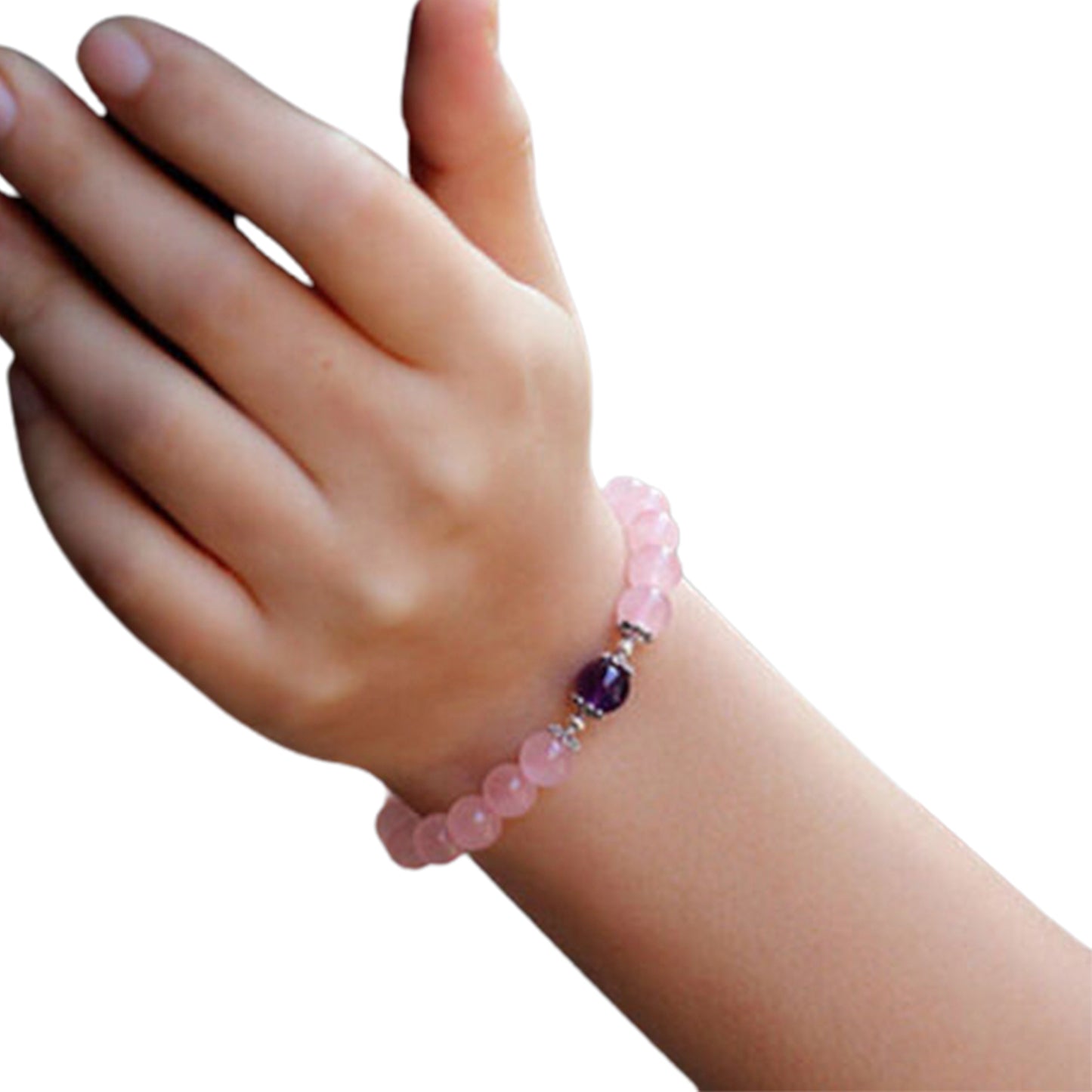 Ganesha Handicrafts, Handmade Rose Quartz Amethyst Bracelet, Handmade Rose Quartz Amethyst Bracelet, Rose Quartz Amethyst Bracelet, Women's Fashion Amethyst Bracelet, Rose Handmade Amethyst Bracelet.