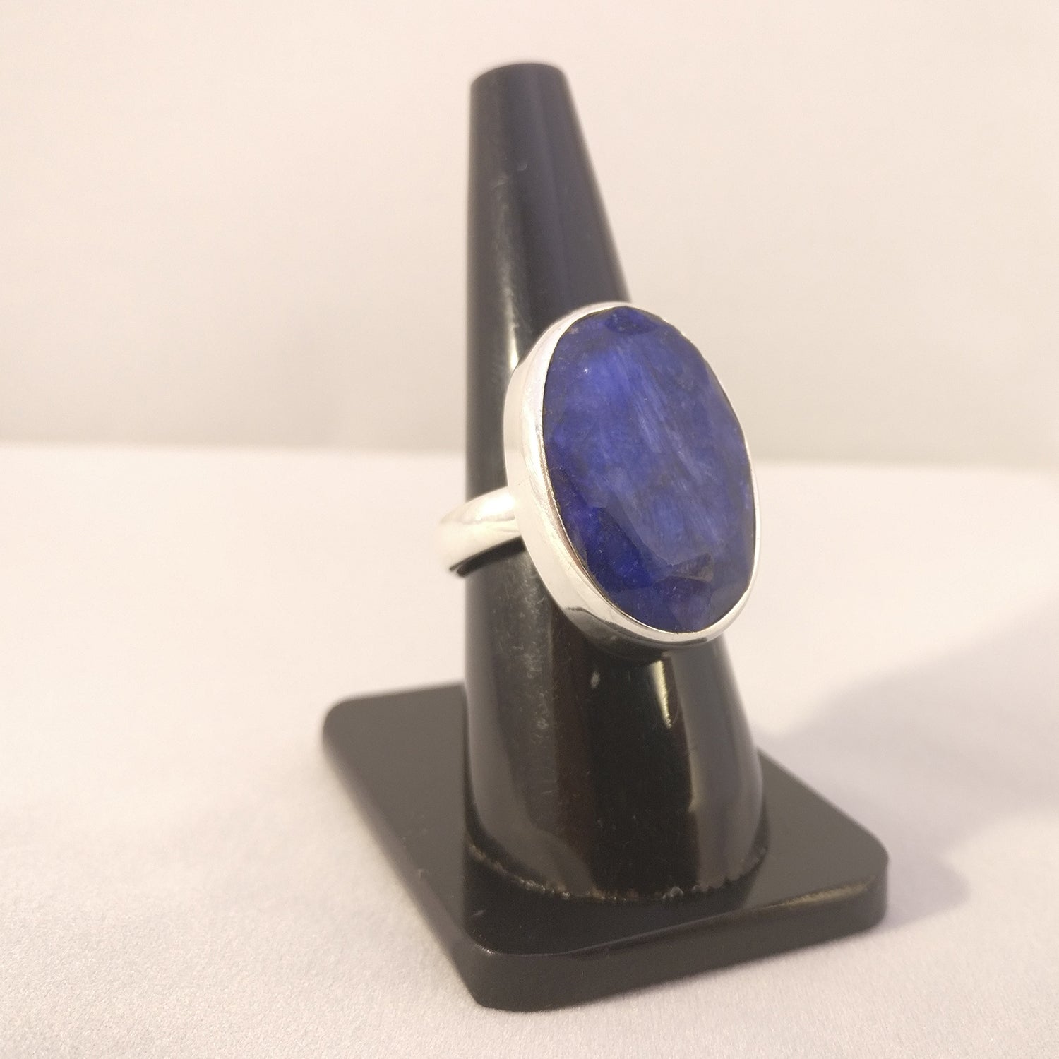 Ganesha Handicrafts, Indian Rough Sapphire Ring in Plain Setting | Size T, Indian Rough Sapphire Ring in Plain Setting, Sapphire Ring, Indian Rough Sapphire Ring, Womens Trending Ring, Women's Modern Ring.