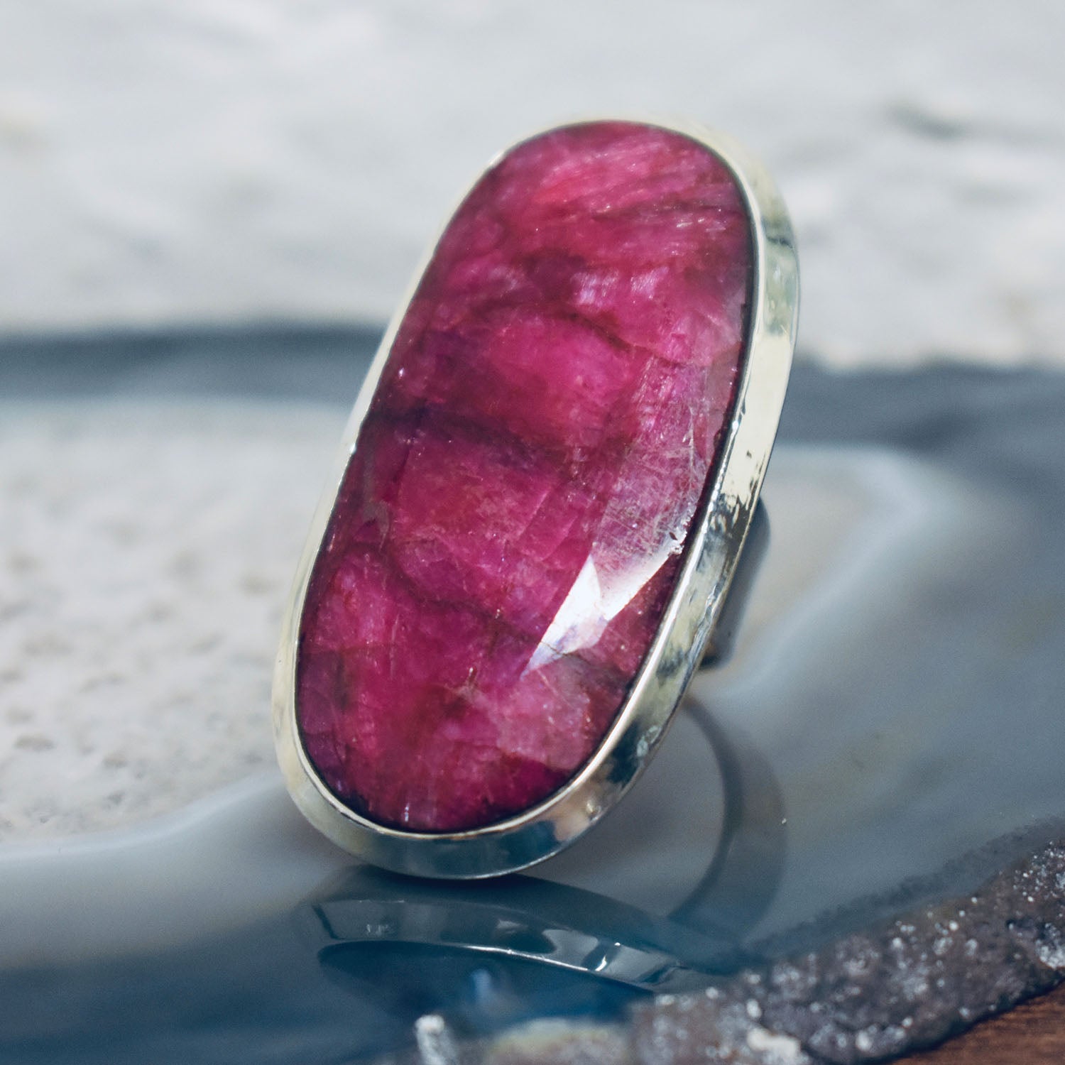 Ganesha Handicrafts, Large Ruby Ring, Ruby Ring, Womens Trending Ring, New Model Womens Ring, Womens New Modern Ring, Women's Stylish Ring. 