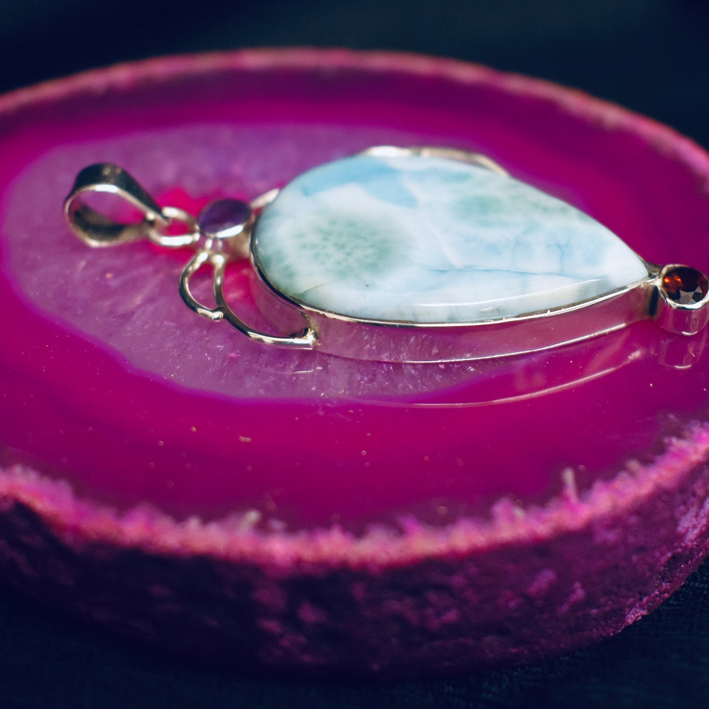 Ganesha Handicrafts, Larimar Teardrop Pendant (925), Teardrop Pendant, 925-Larimar Teardrop Pendant, Womens Trending Pendant, New Model Pendant, Womens Fashion For stylish Pendant, New Type of Women's Pendant. 