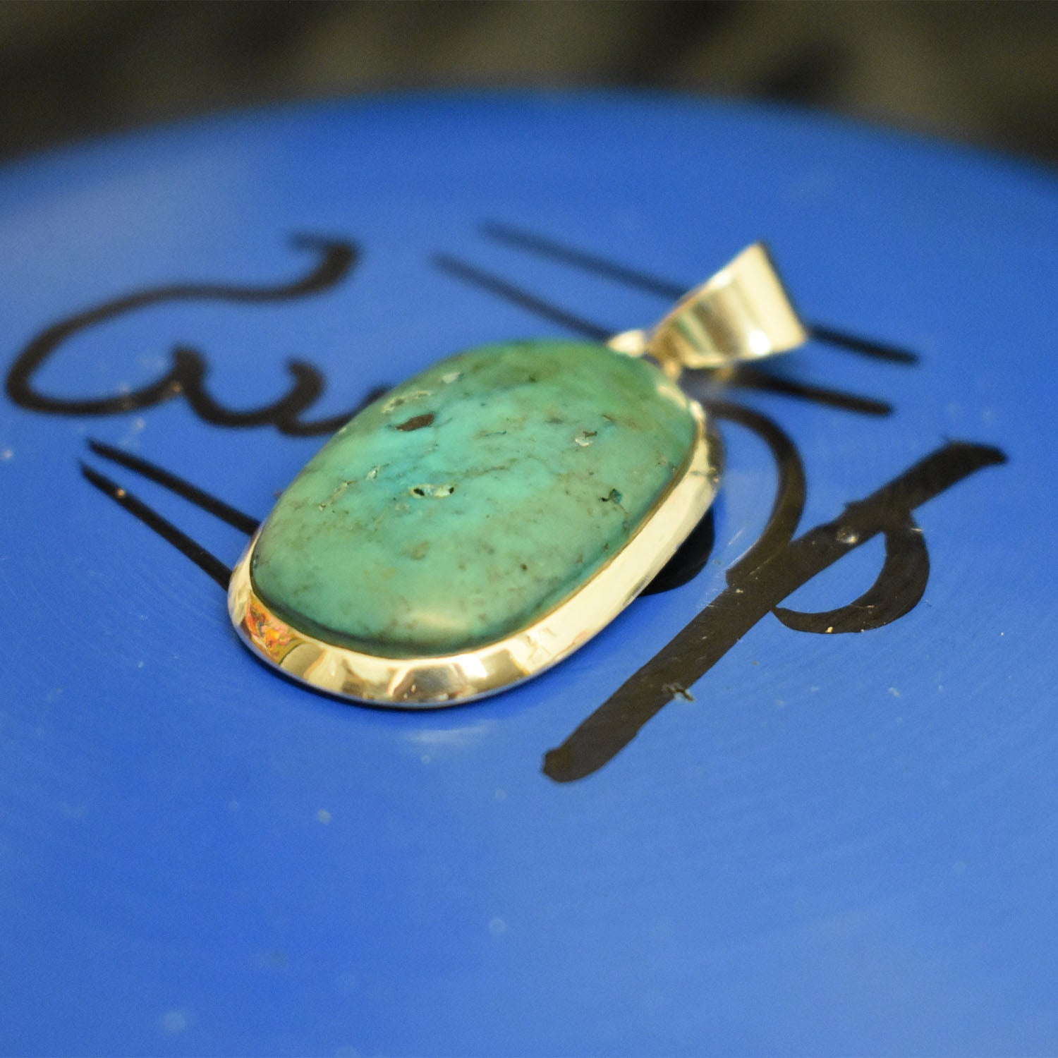 Ganesha Handicrafts Long Drop Turquoise Pendant, Pendant, Turquoise Pendant, Green Colour Pendant, Drop Pendant, Long Drop Pendant, Long Pendant, Dollar