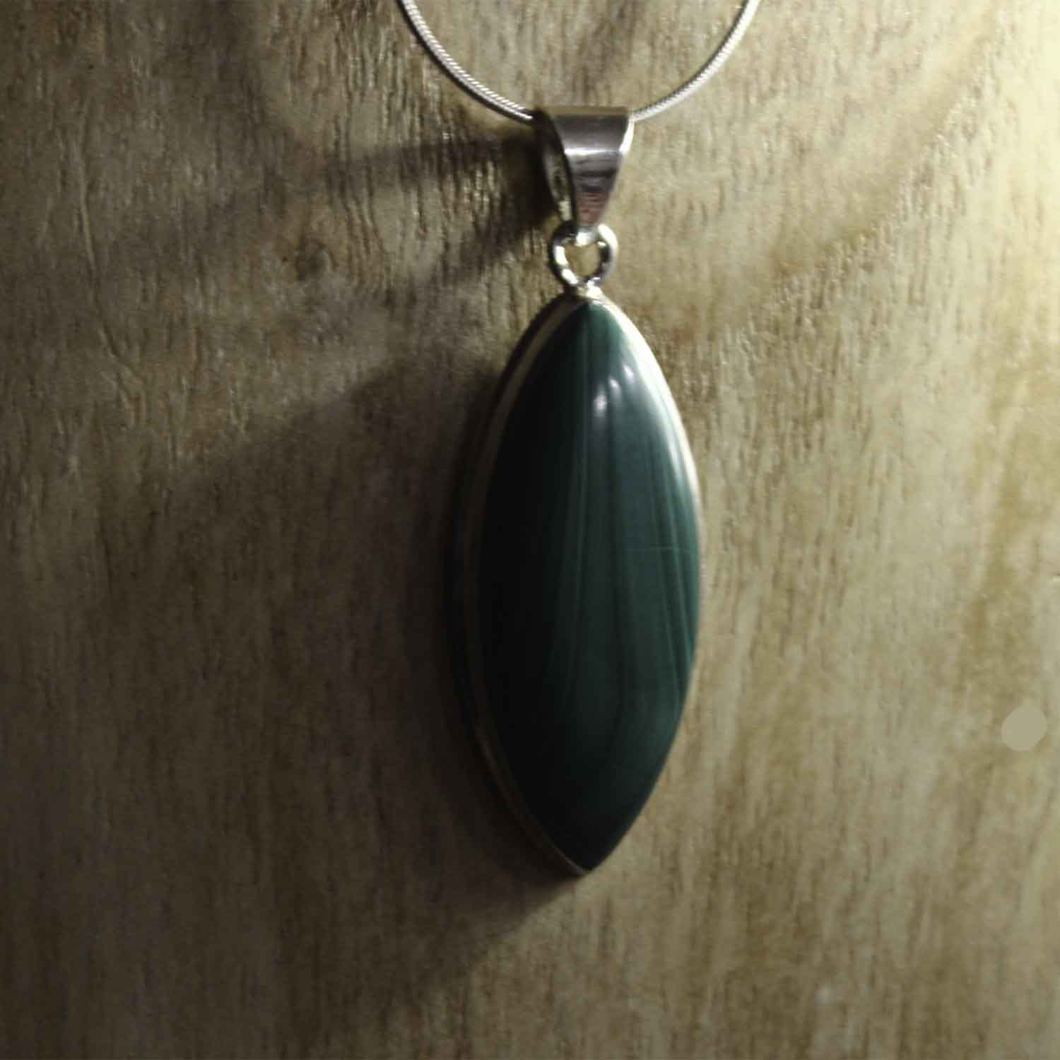 Ganesha Handicrafts, Malachite Gemstone Pendant 925 Sterling Silver, 925-Silver Gemstone Pendant, Women's Trending Pendant, New Model Pendant, Stylish Gemstone Pendant, Women's Fashion Pendant.   