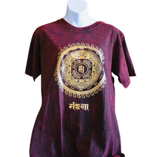 Ganesha Handicrafts, Mandala Print T shirt, Print T-shirt, Fashion T-shirt, Trending T-shirts, Maroon Colour T-shirt. 