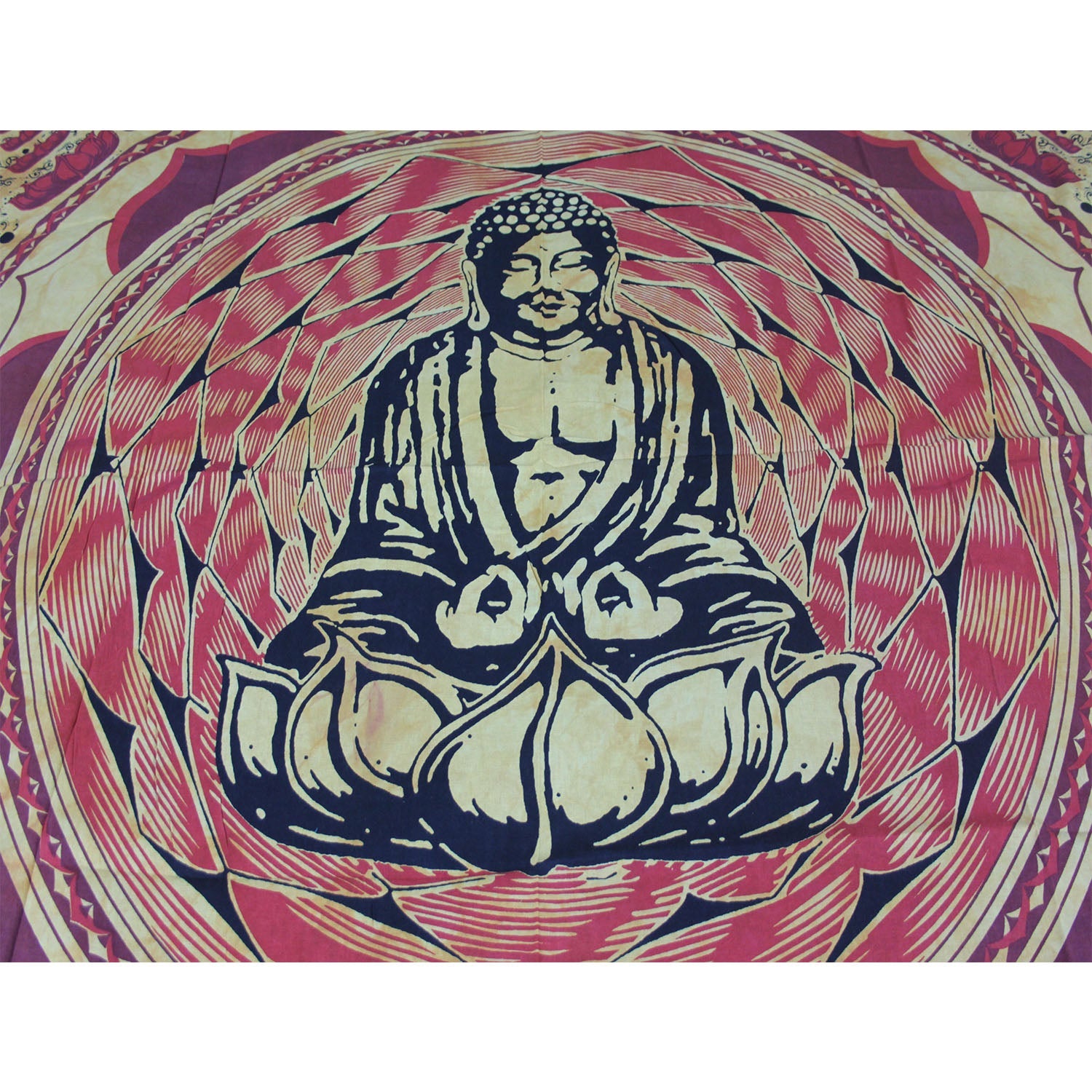 Ganesha Handicrafts-Meditating Buddha Bed Throw, Buddha Bed, Buddha Bed Throw, Throw for Buddha , Buddha Meditating Bad Throw, Throw Bed in Buddha design, Bed, Buddha throw, Meditating Bed.