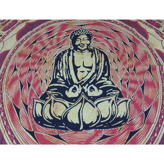 Ganesha Handicrafts-Meditating Buddha Bed Throw, Buddha Bed, Buddha Bed Throw, Throw for Buddha , Buddha Meditating Bad Throw, Throw Bed in Buddha design, Bed, Buddha throw, Meditating Bed.