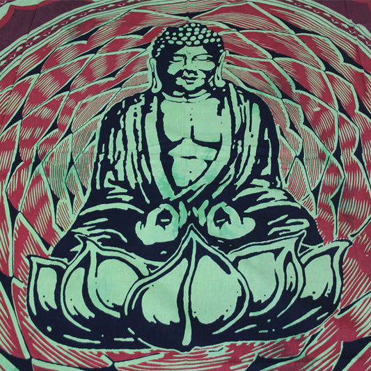 Ganesha Handicrafts-Meditating Buddha Bed Throw, Buddha Bed, Buddha Bed Throw, Throw for Buddha , Buddha Meditating Bad Throw, Throw Bed in Buddha design, Bed, Buddha throw, Meditating Bed.