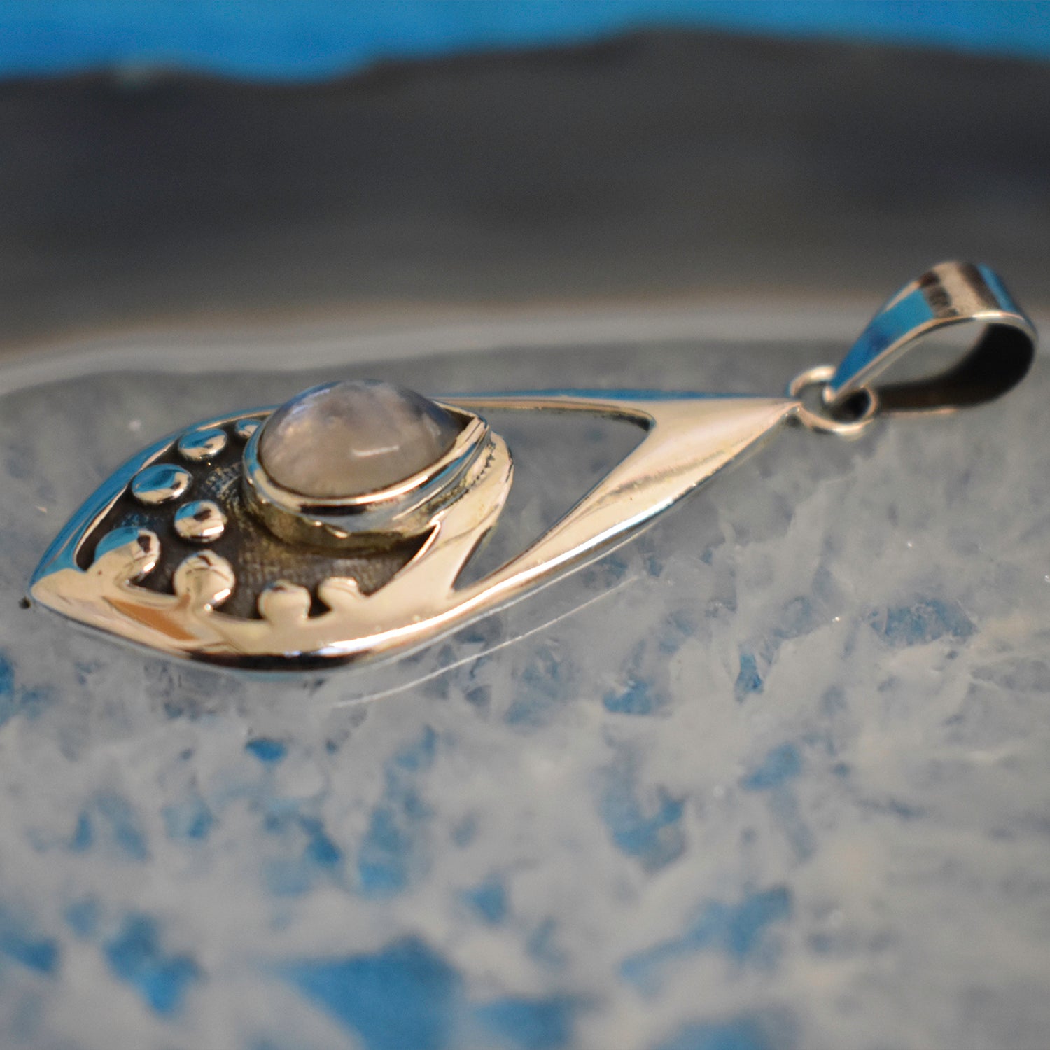 Ganesha Handicrafts Sterling Silver Moonstone Tear Pendant (925), Pendant, Tear Pendant, Moonstone Tear Pendant, Silver Pendant, Sterling Pendant, Moonstone Tear