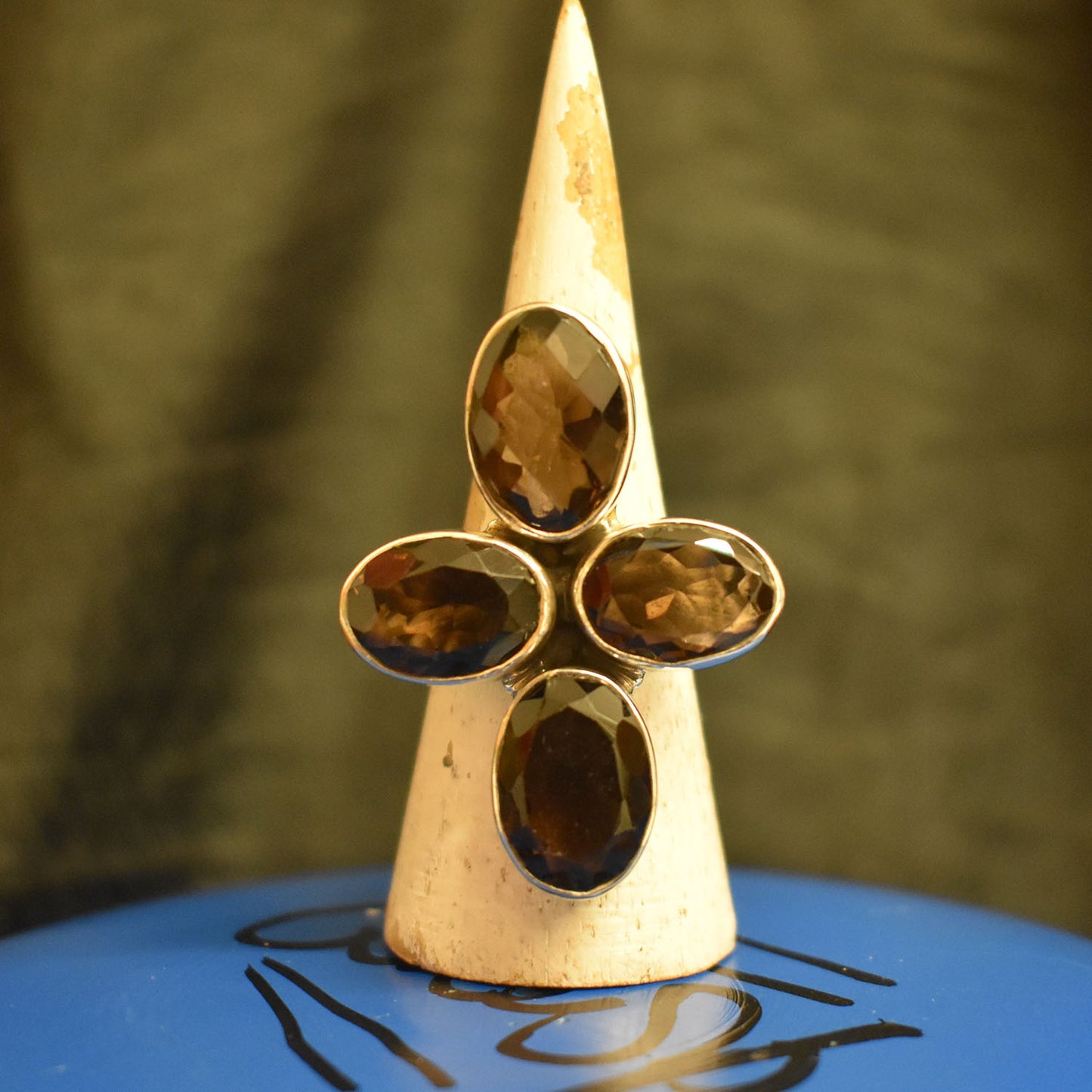 Ganesha Handicrafts, Multi Smokey Quartz, Smokey Quartz Ring, Womens Trending Ring, New Womens Model Ring, Womens Modern Ring. Womens Stylish Ring. 