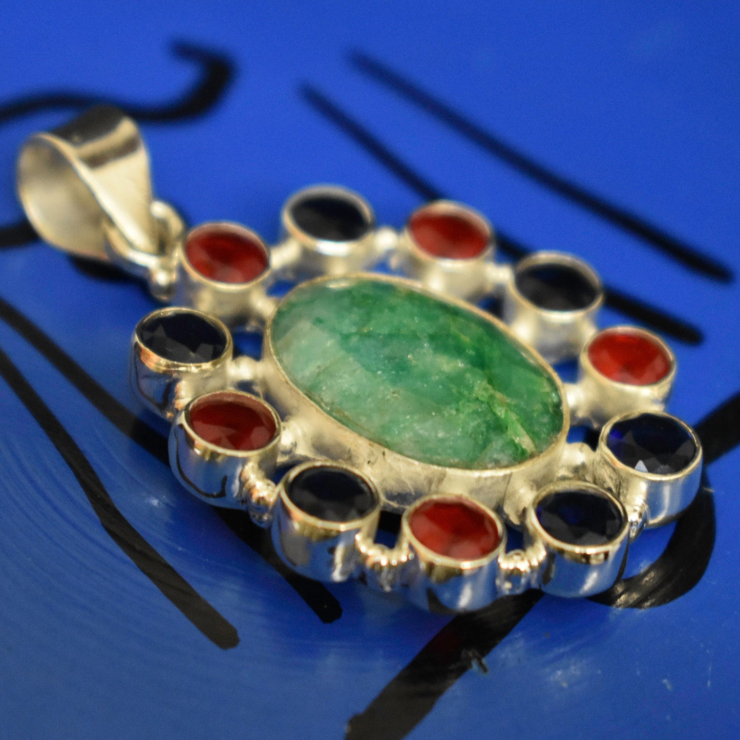 Ganesha Handicrafts, Multi Stone chakra  pendant, Multi Stone pendant, Stone pendant, Women's Pendant, New Model Womens Pendant, Women's Trending Pendant, Women's Modern Pendant.  