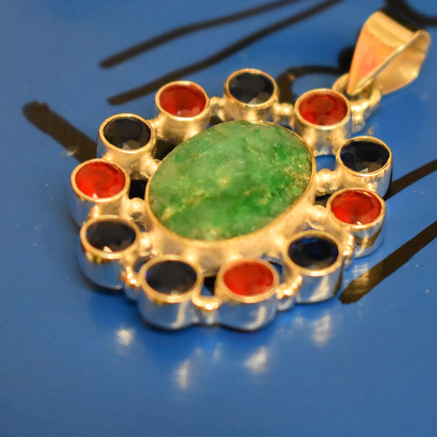 Ganesha Handicrafts, Multi Stone chakra  pendant, Multi Stone pendant, Stone pendant, Women's Pendant, New Model Womens Pendant, Women's Trending Pendant, Women's Modern Pendant.  