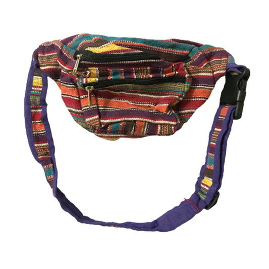 Ganesha Handicrafts Multicolored Knitted Ethnic Design Waist Bag, Bag, Waist Bag, Waist Design Bag, Knitted Design Bag, Ethnic Design Bag, Multicolured bag, Adjustable bag 