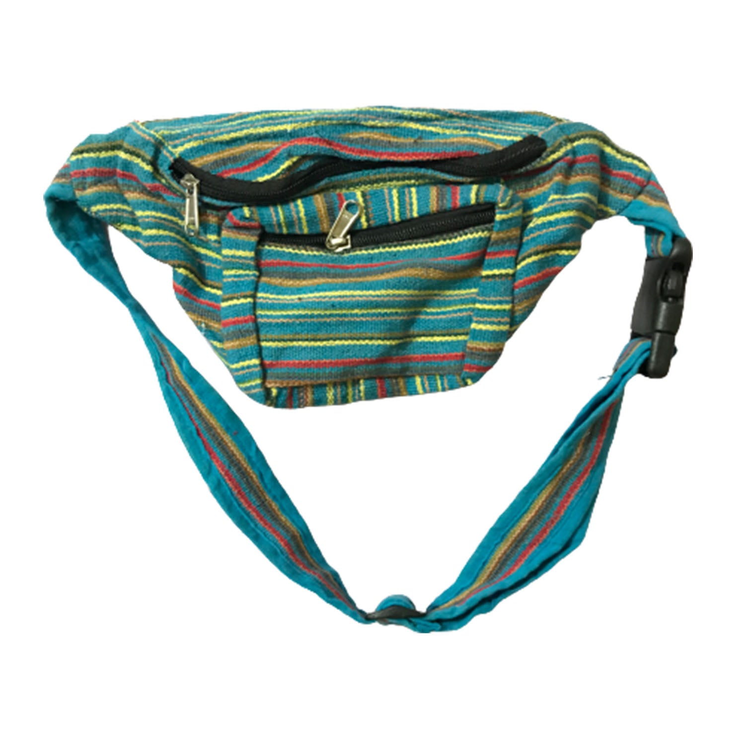 Ganesha Handicrafts Multicolored Knitted Ethnic Design Waist Bag, Bag, Waist Bag, Waist Design Bag, Knitted Design Bag, Ethnic Design Bag, Multicolured bag, Adjustable bag