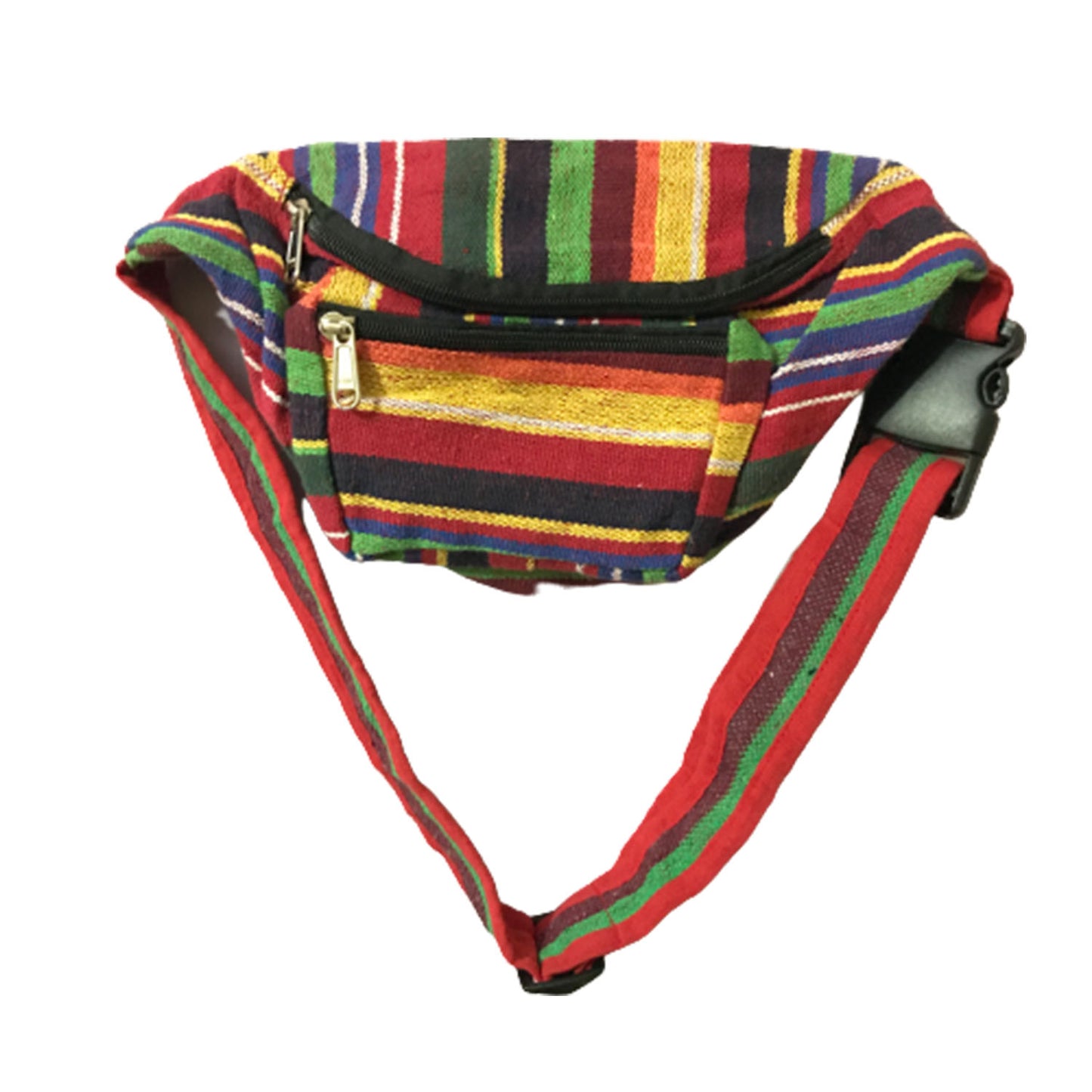 Ganesha Handicrafts Multicolored Knitted Ethnic Design Waist Bag, Bag, Waist Bag, Waist Design Bag, Knitted Design Bag, Ethnic Design Bag, Multicolured bag, Adjustable bag