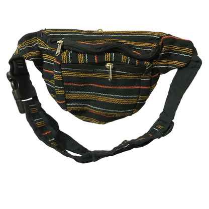 Ganesha Handicrafts Multicolored Knitted Ethnic Design Waist Bag, Bag, Waist Bag, Waist Design Bag, Knitted Design Bag, Ethnic Design Bag, Multicolured bag, Adjustable bag
