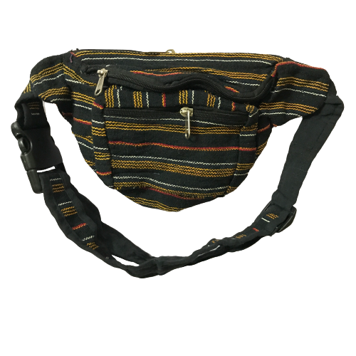 Ganesha Handicrafts Multicolored Knitted Ethnic Design Waist Bag, Bag, Waist Bag, Waist Design Bag, Knitted Design Bag, Ethnic Design Bag, Multicolured bag, Adjustable bag