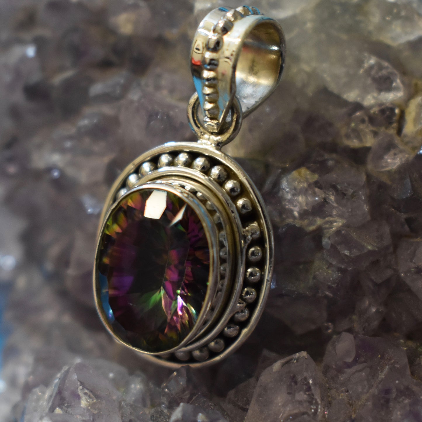 Ganesha Handicrafts Mystic Topaz Pendant (925), Pendant, Topaz Pendant, Mystic Pendant, Brown Pendant, Stone Pendant, Dollar, Pendant (925), Golden Pendant