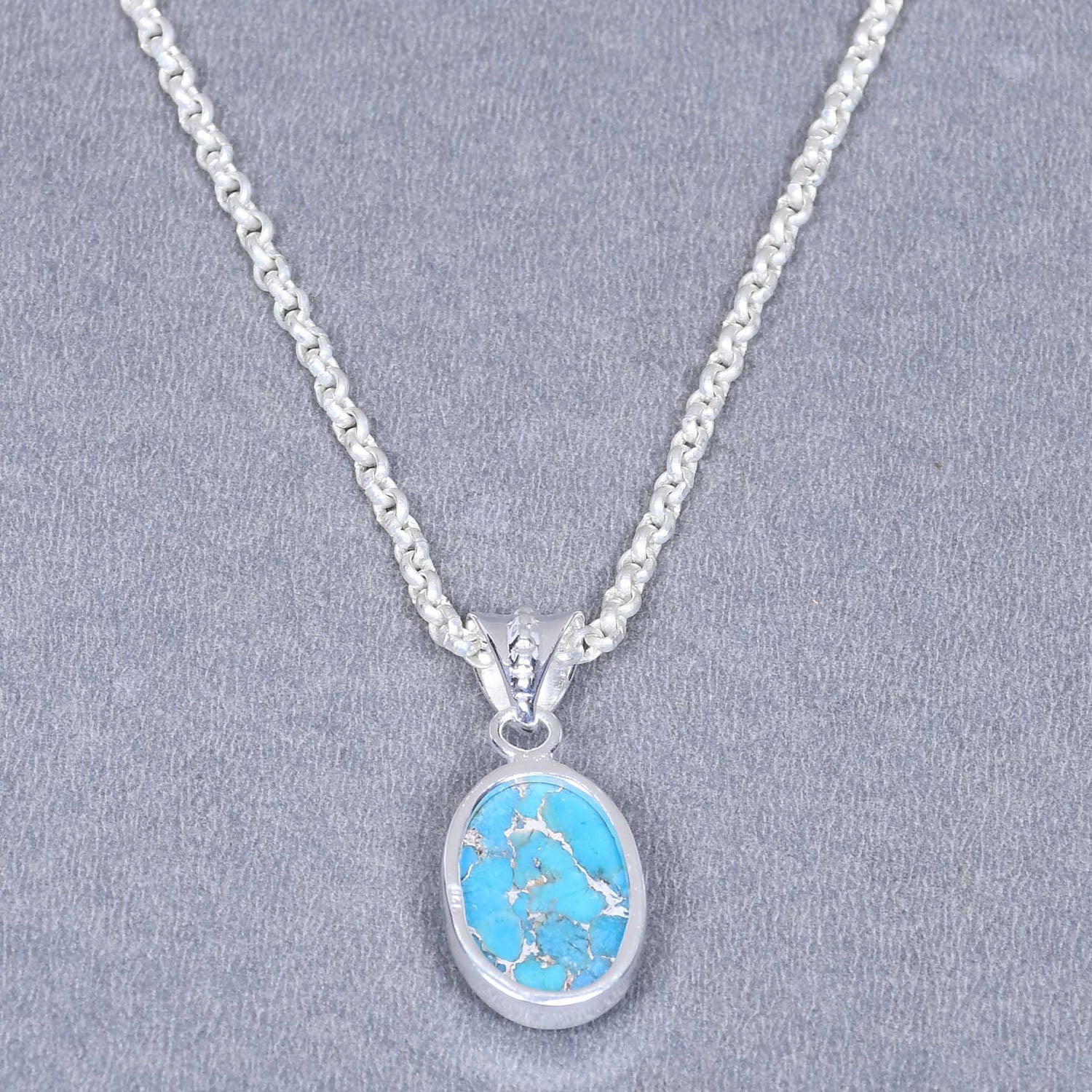 Ganesha Handicrafts, Natural Copper turquoise Veins Plain Setting, Natural Copper Turquoise Veins Plain Setting, 925 Sterling Silver Pendant, Turquoise Veins Plain Pendant, Womens Fashion Pendant, Womens Trending Pendant, Womens Modern Pendant.