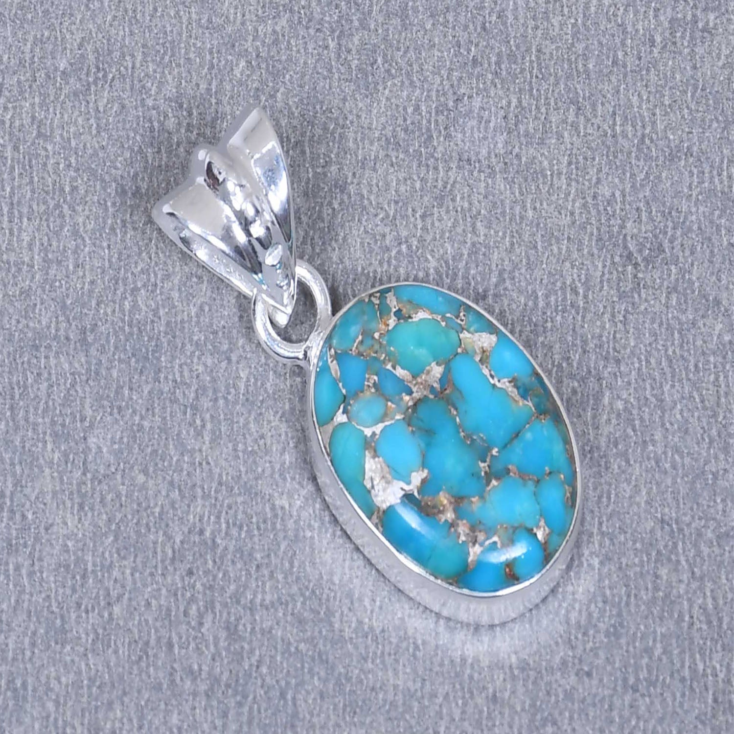 Ganesha Handicrafts, Natural Copper turquoise Veins Plain Setting, Natural Copper Turquoise Veins Plain Setting, 925 Sterling Silver Pendant, Turquoise Veins Plain Pendant, Womens Fashion Pendant, Womens Trending Pendant, Womens Modern Pendant.