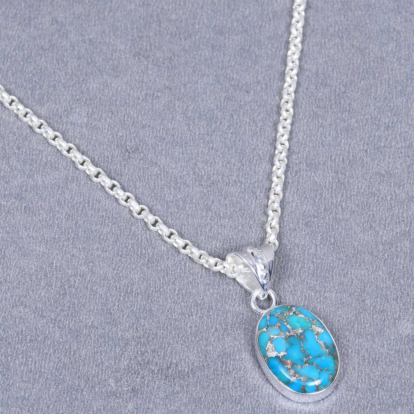 Ganesha Handicrafts, Natural Copper turquoise Veins Plain Setting, Natural Copper Turquoise Veins Plain Setting, 925 Sterling Silver Pendant, Turquoise Veins Plain Pendant, Womens Fashion Pendant, Womens Trending Pendant, Womens Modern Pendant.