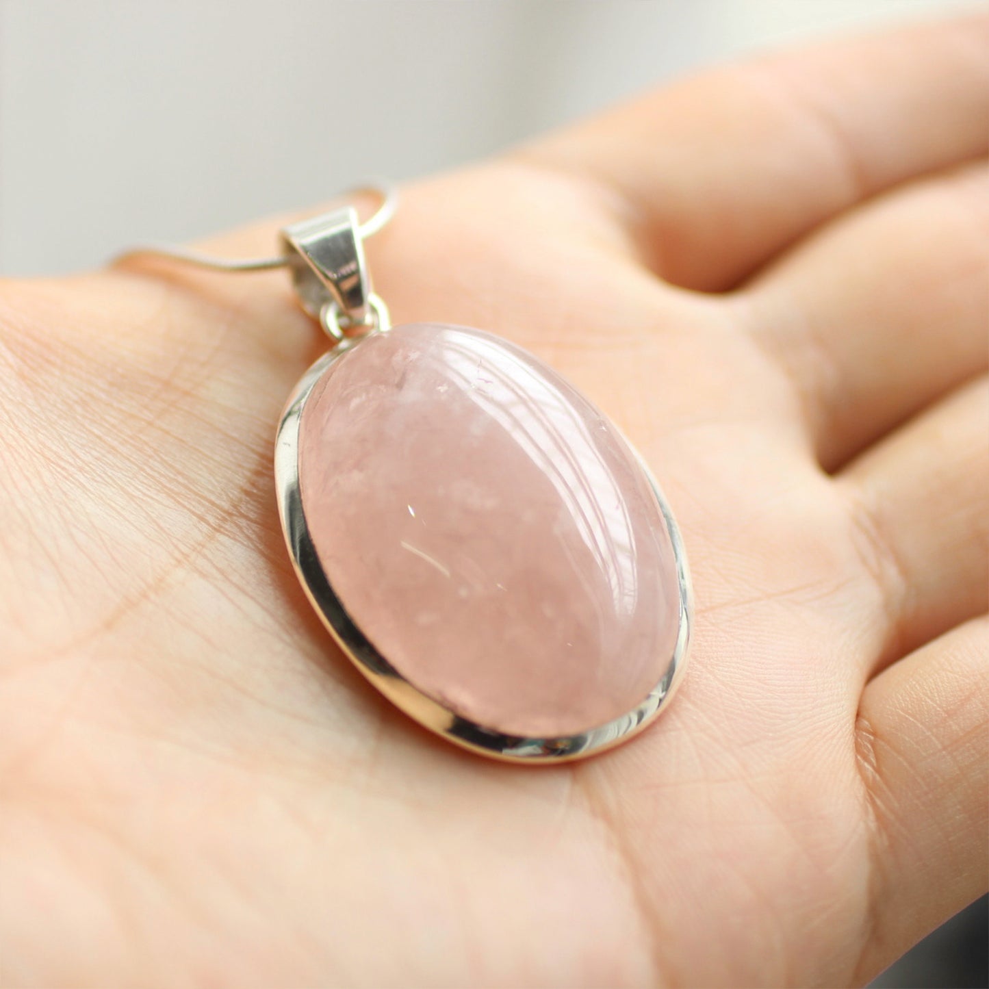 Ganesha Handicrafts, Natural Rose Quartz 925 Sterling Silver Pendant, Natural Rose Quartz, 925 Sterling Silver Pendant, Natural Rose Quartz Pendant, Women's Trending Pendant, Women's Fashion 925 Sterling Silver Pendant, Women's Traditional Pendant.  