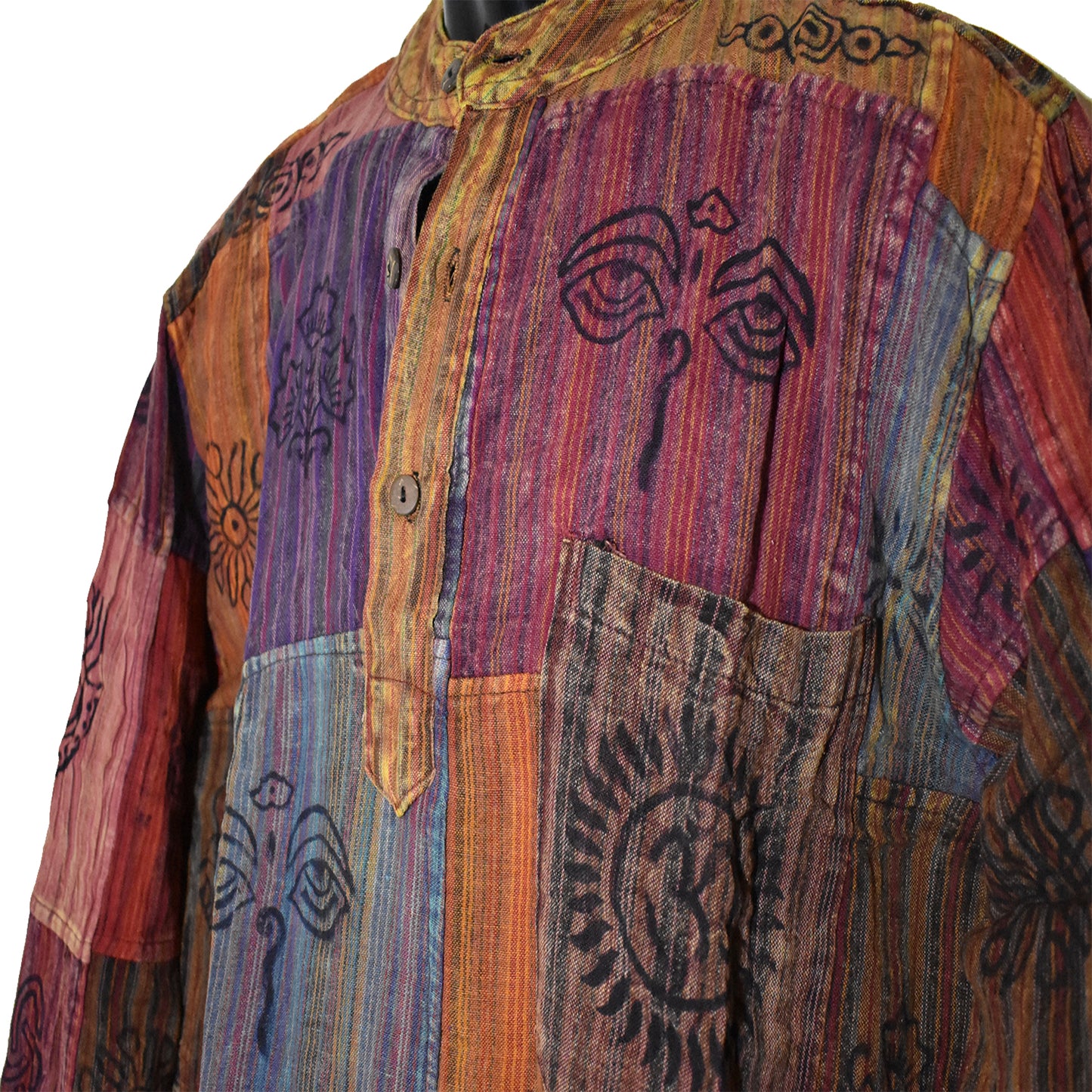Ganesha Handicrafts, Nepalese Patchwork Long Sleeve, Long Sleeve, Men's and Women's  Long Sleeve, Nepalese Long Sleeve, Nepalese Patchwork Sleeve, Fashion for Men's and Women's  Sleeve. trending Sleeves. Red Colour Long Sleeve.