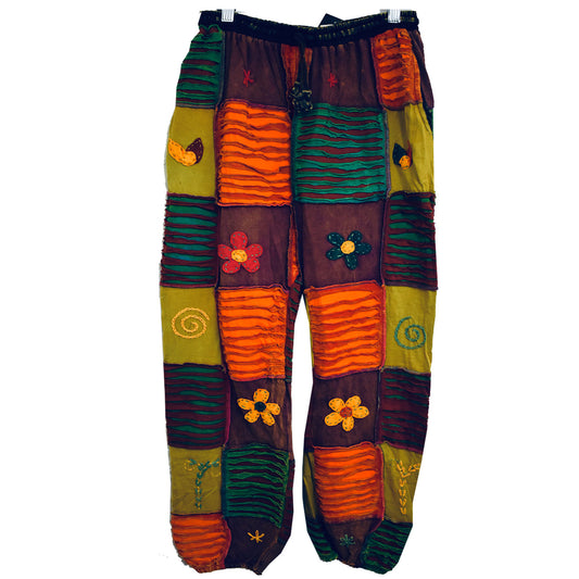 Ganesha Handicrafts, Nepalese Patchwork Trousers, Nepalese Trousers, Patchwork Trousers, Women's Trending Trousers. 