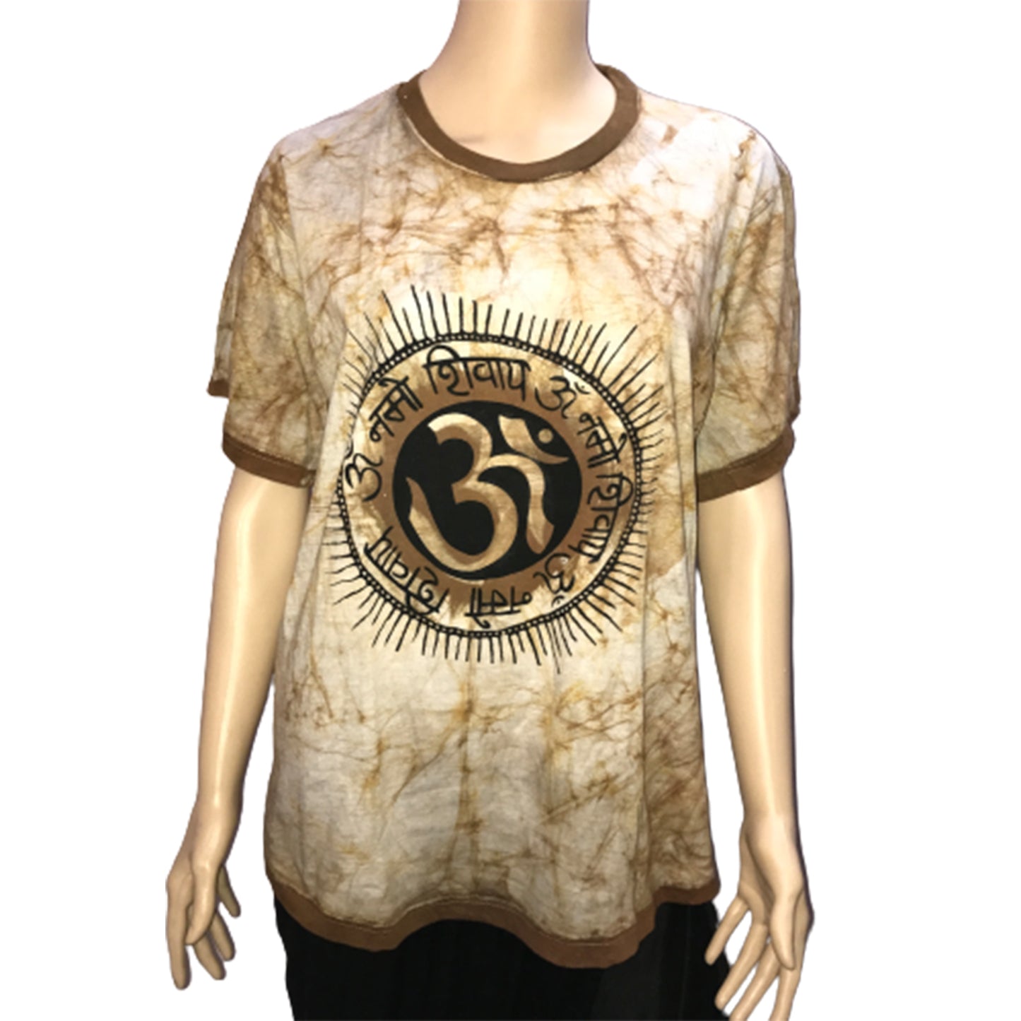 Ganesha Handicrafts Om round neck tshirt , Printed tshirt , Round check Printed tshirt , Trending printed tshirt , Om printed tshirt , Traditional round check tshirt