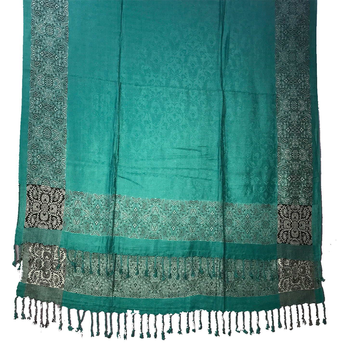 Ganesha Handicrafts Double Sided Printed Pashmina, Pashmina, Printed pashmina, Double sided Pashmina, Green Pashmina, Multicolour Pashmina