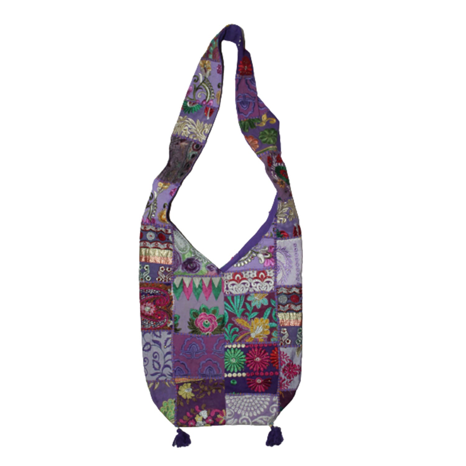 Ganesha Handicrafts Patchwork Embroidered Cotton Sling Bag, Cotton Bag, Multi color bag, Hand Bag,