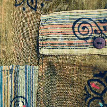 Ganesha Handicrafts Patchwork Stamped Trousers, Trousers, Multicolour Trousers, Stamped Trousers, Patchwork Trousers, Design Trousers