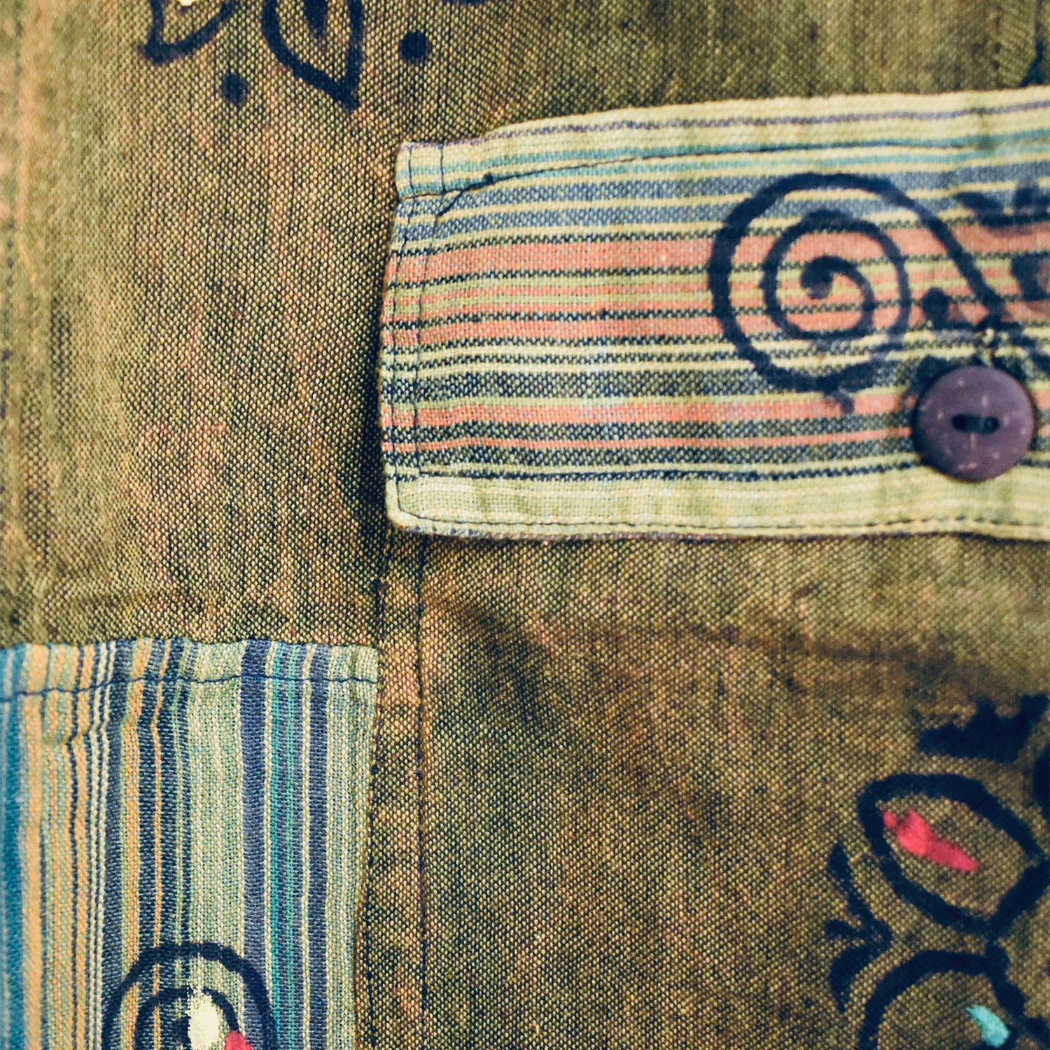 Ganesha Handicrafts Patchwork Stamped Trousers, Trousers, Multicolour Trousers, Stamped Trousers, Patchwork Trousers, Design Trousers