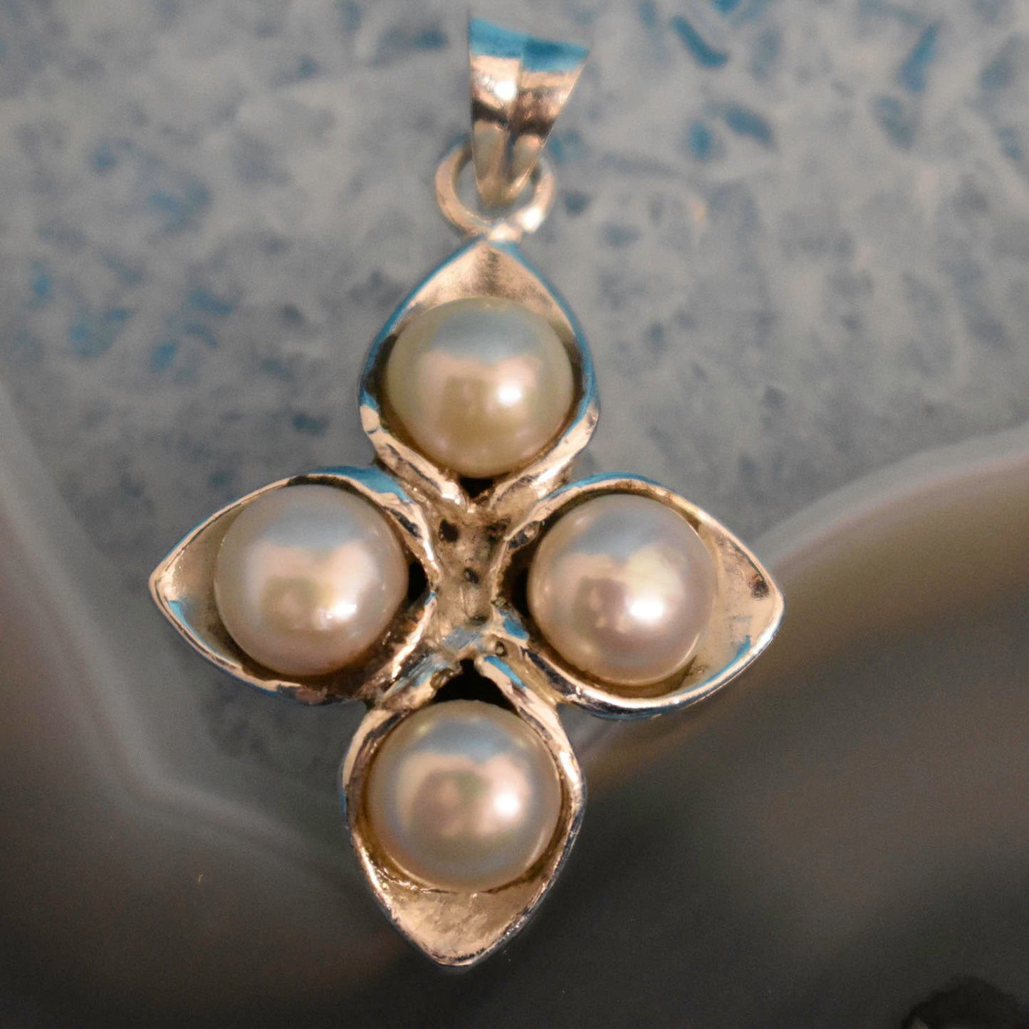 Ganesha Handicrafts, Pearl Pendant (925) Sterling Silver, Sterling Silver Pearl Pendant, Women's New Model Pendant, Women's Trending Pendant. 